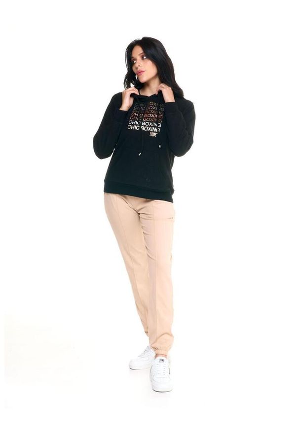 LEONE 1947 APPAREL - Damska bluza z kapturem Leone Winter Chic Boxing. Typ kołnierza: kaptur. Kolor: czarny. Materiał: lycra. Sport: fitness