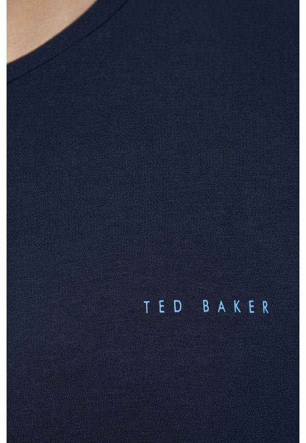 Ted Baker T-shirt piżamowy kolor granatowy gładka. Kolor: niebieski. Materiał: dzianina. Wzór: gładki
