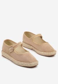 Born2be - Ciemnobeżowe Espadryle z Imitacji Zamszu z Zapięciem na Sprzączkę Zeonia. Okazja: na co dzień. Zapięcie: sprzączka. Kolor: beżowy. Materiał: zamsz. Obcas: na płaskiej podeszwie. Styl: casual, elegancki #4