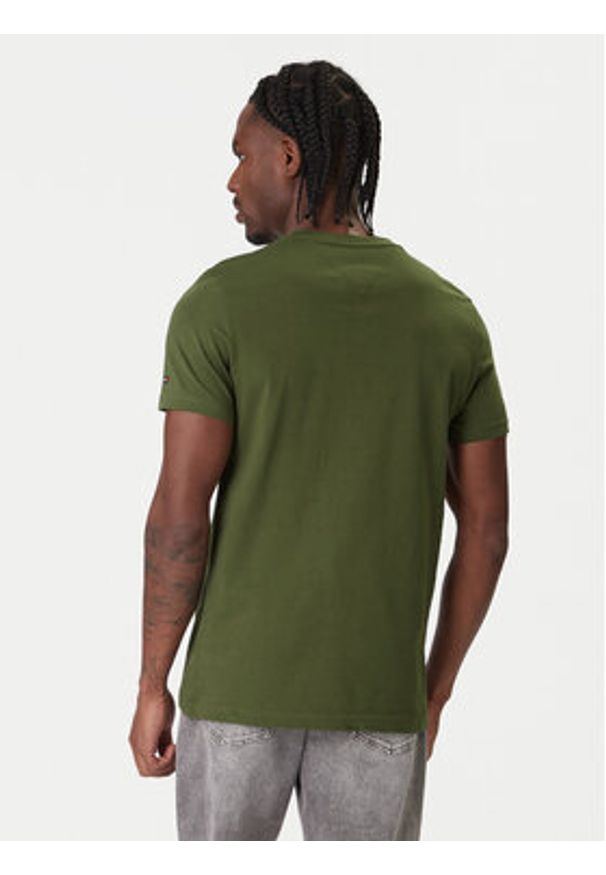 TOMMY HILFIGER - Tommy Hilfiger T-Shirt Logo MW0MW11797 Zielony Regular Fit. Kolor: zielony. Materiał: bawełna