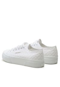 Superga Tenisówki Platform MAcrame Rhombus 2740 S2126MW Biały. Kolor: biały. Materiał: materiał. Obcas: na platformie