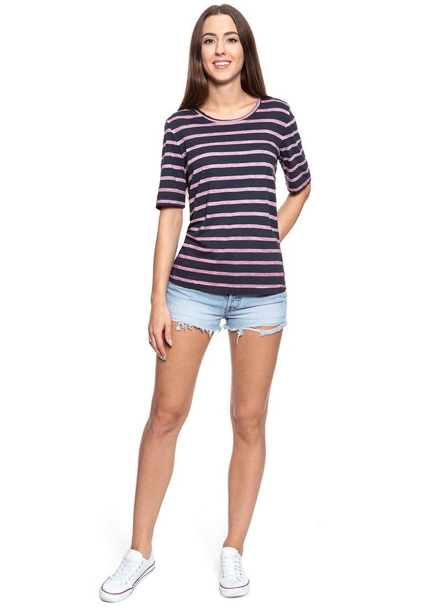 Mustang - MUSTANG T SHIRT DAMSKI Alina V Striped 1009025 11550