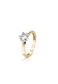 W.KRUK - Pierścionek zaręczynowy złoty Romantyczny - 0,7 ct. Materiał: złote. Kolor: złoty. Kamień szlachetny: diament, brylant #1