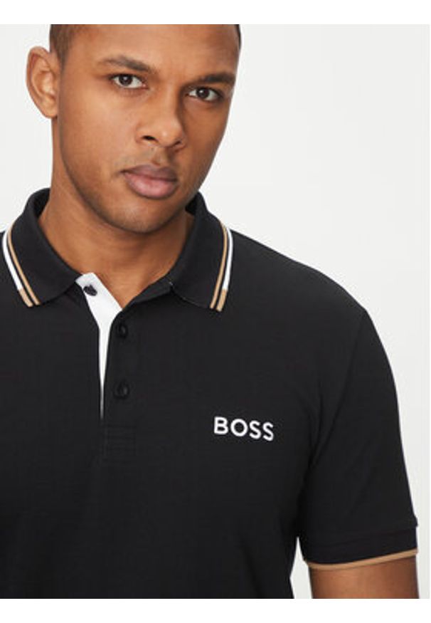 BOSS Polo Paddy Pro 50469102 Czarny Regular Fit. Typ kołnierza: polo. Kolor: czarny. Materiał: bawełna