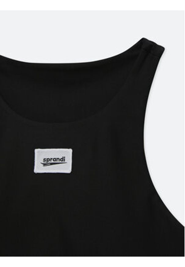 Sprandi Top SP22-TPD100 Czarny Slim Fit. Kolor: czarny. Materiał: syntetyk