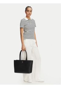 TOMMY HILFIGER - Tommy Hilfiger Torebka Th Logotape Tote AW0AW18742 Czarny. Kolor: czarny. Materiał: skórzane #1