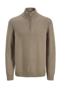 Jack & Jones Sweter Point 12287316 Beżowy Relaxed Fit. Kolor: beżowy. Materiał: bawełna #1