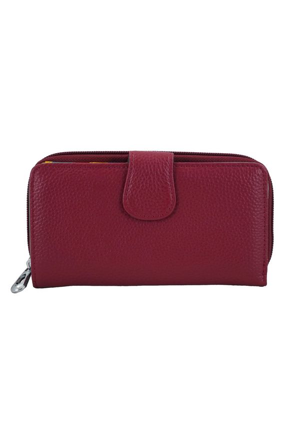 Barberini's - Portfel skórzany BARBERINI'S fuksja D-116-14. Kolor: różowy. Materiał: skóra. Wzór: motyw zwierzęcy, kolorowy