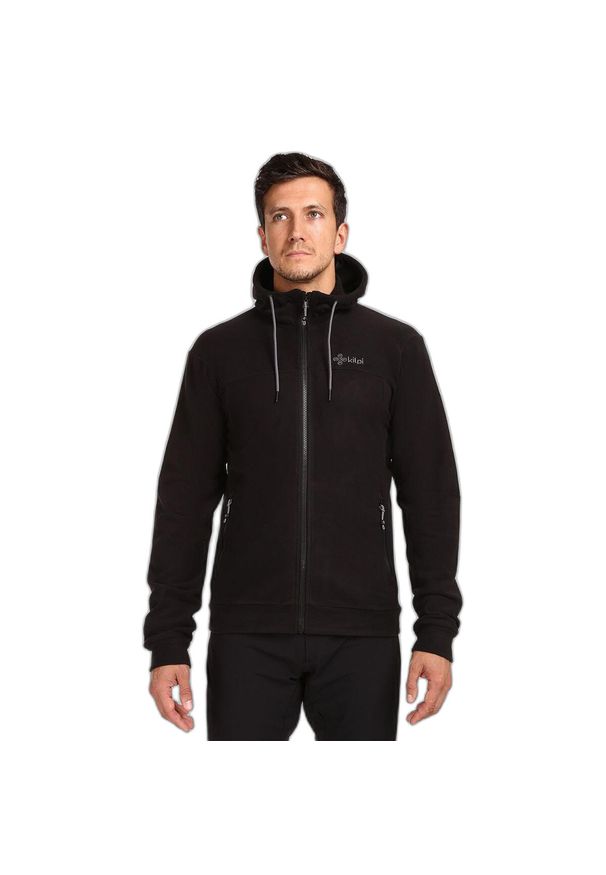 Bluzka męska Kilpi SIAT-M elastyczna. Kolor: czarny. Materiał: polar. Sport: turystyka piesza