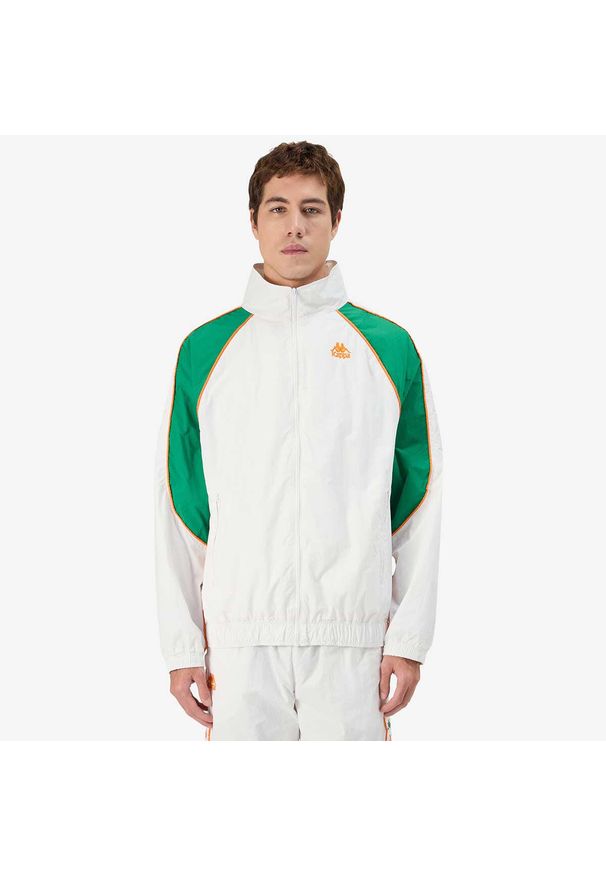 Kurtka z dresu Kappa 222 Banda Nucio. Kolor: wielokolorowy, zielony, żółty, pomarańczowy, biały. Materiał: dresówka. Sport: fitness