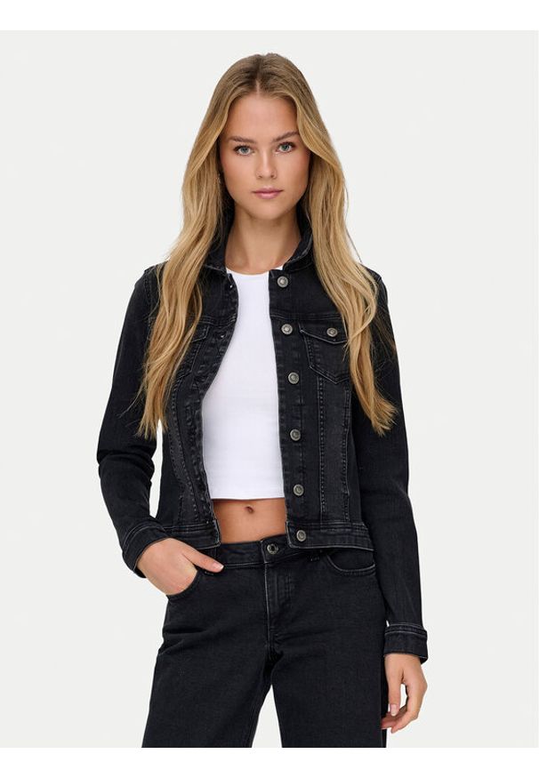 only - ONLY Kurtka jeansowa Wonder 15243147 Czarny Regular Fit. Kolor: czarny. Materiał: bawełna