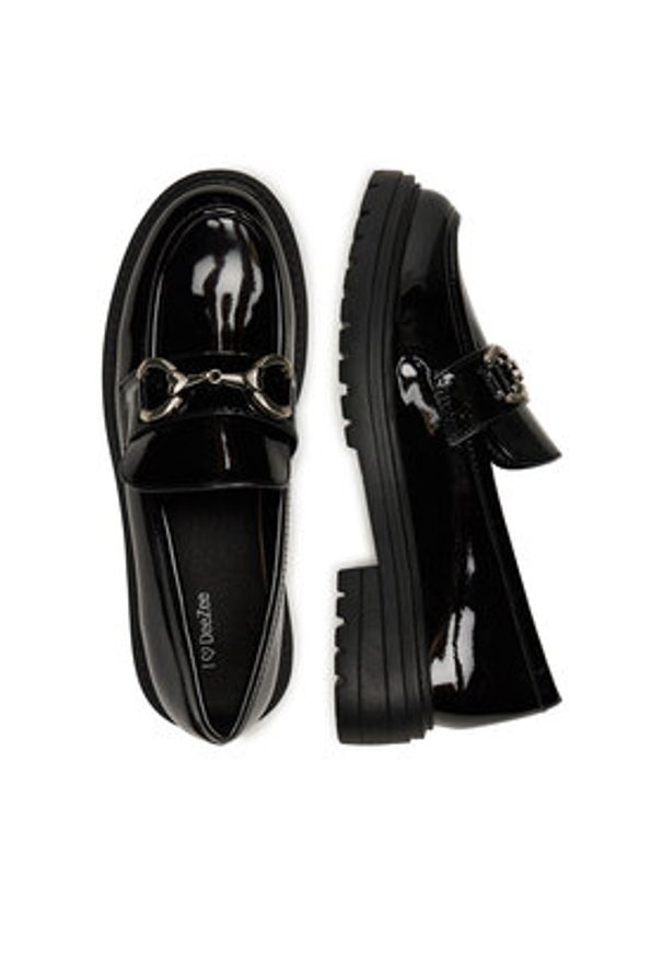 DeeZee Loafersy 8-405-2 Czarny. Kolor: czarny. Materiał: skóra