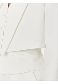 Karl Lagerfeld - KARL LAGERFELD Komplet marynarka i kamizelka 240W1411 Biały Regular Fit. Typ kołnierza: dekolt w karo. Kolor: biały. Materiał: syntetyk #6