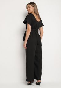 Born2be - Czarny Elegancki Kombinezon z Marszczeniem i Wcięciem w Talii Melonessa. Okazja: na co dzień. Kolor: czarny. Sezon: jesień, wiosna. Styl: elegancki #5