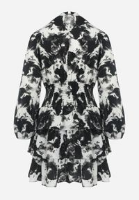 Born2be - Czarna Rozkloszowana Sukienka Mini z Ozdobnym Marszczeniem Mimizari. Okazja: na co dzień. Kolor: czarny. Typ sukienki: proste. Styl: casual, elegancki. Długość: mini #7