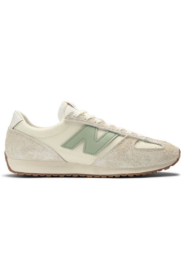 Buty unisex New Balance U471KAC – beżowe. Kolor: beżowy. Materiał: zamsz, materiał, syntetyk. Szerokość cholewki: normalna. Wzór: jodełka. Sezon: lato