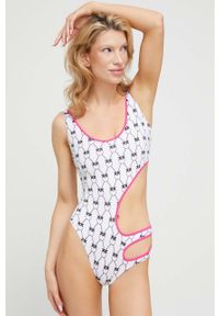 Pinko jednoczęściowy strój kąpielowy kolor biały miękka miseczka. Kolor: biały. Materiał: materiał #1