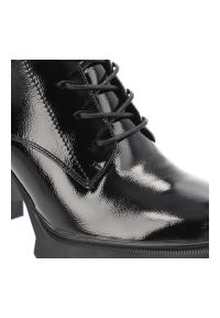 Czarne Botki S.Barski Eleganckie Obuwie Damskie Na Obcasie. Okazja: na co dzień, na spotkanie biznesowe. Zapięcie: sznurówki. Kolor: czarny. Materiał: skóra ekologiczna, materiał. Obcas: na obcasie. Styl: elegancki. Wysokość obcasa: średni #4