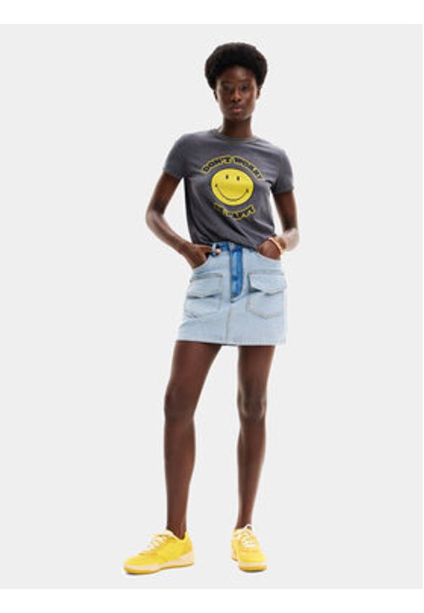 Desigual Spódnica jeansowa Rimini 24SWFD08 Niebieski Regular Fit. Kolor: niebieski. Materiał: bawełna