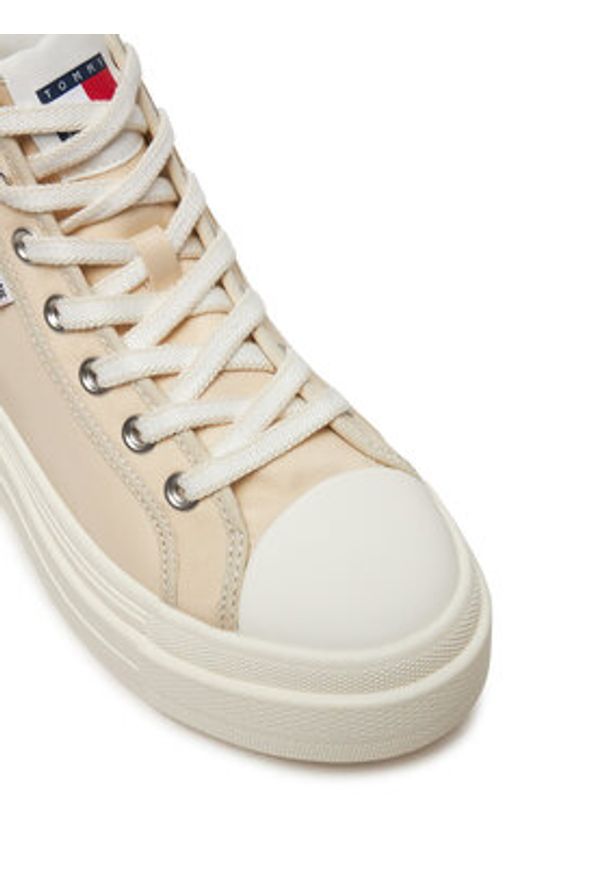 Tommy Jeans Trampki Foxing EN0EN02704 Beżowy. Kolor: beżowy. Materiał: materiał