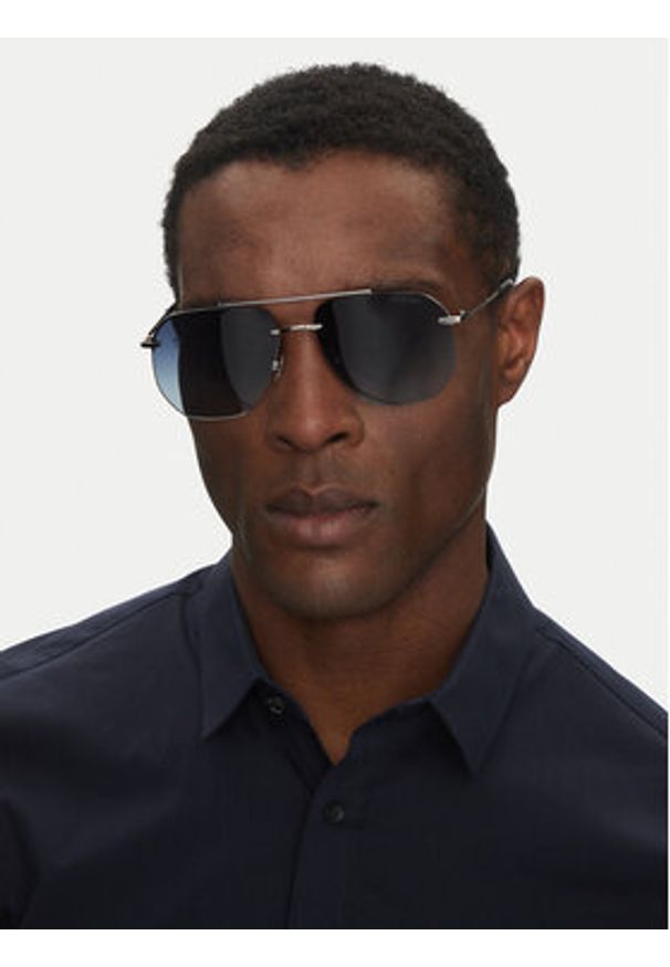 Trussardi Jeans - Trussardi Okulary przeciwsłoneczne TSM3024 Srebrny. Kolor: srebrny. Materiał: syntetyk
