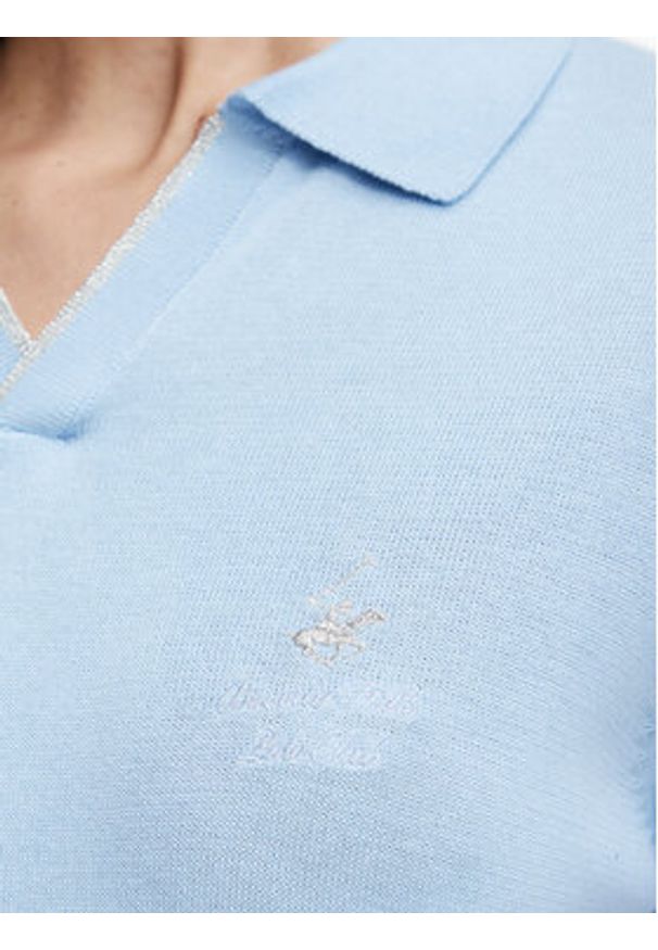 Beverly Hills Polo Club Polo P-SS26W-M550273 Niebieski jasny Regular Fit. Typ kołnierza: polo. Kolor: niebieski. Materiał: bawełna