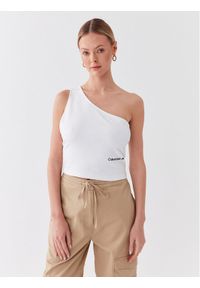 Calvin Klein Jeans Bluzka J20J220788 Biały Regular Fit. Kolor: biały. Materiał: syntetyk #1