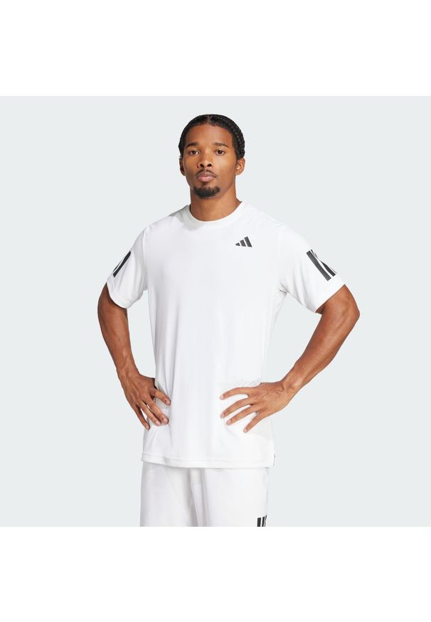 Adidas - Koszulka Club Tennis CLIMACOOL 3-Stripes. Kolor: biały. Technologia: ClimaCool (Adidas). Sport: tenis