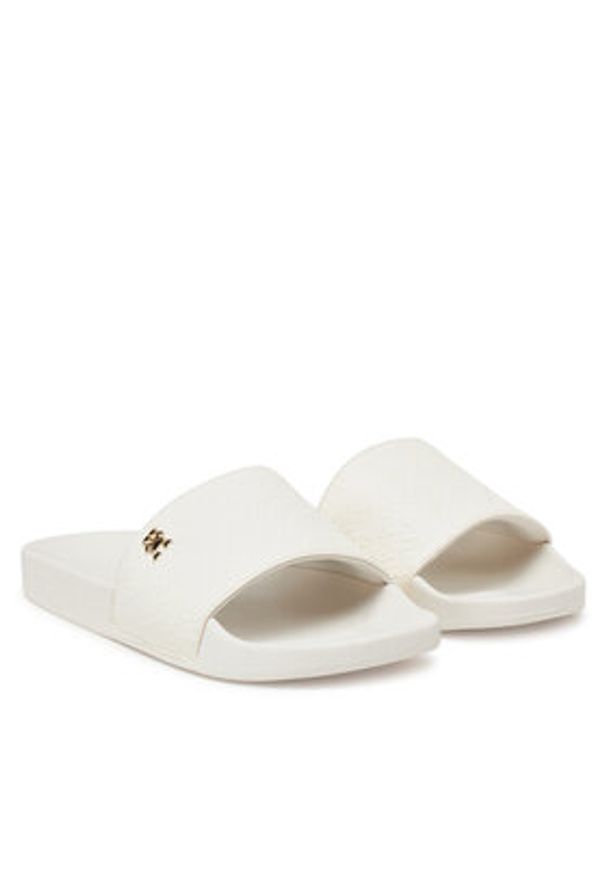 TOMMY HILFIGER - Tommy Hilfiger Klapki Th Monogram Poolside FW0FW08525 Biały. Kolor: biały. Materiał: skóra