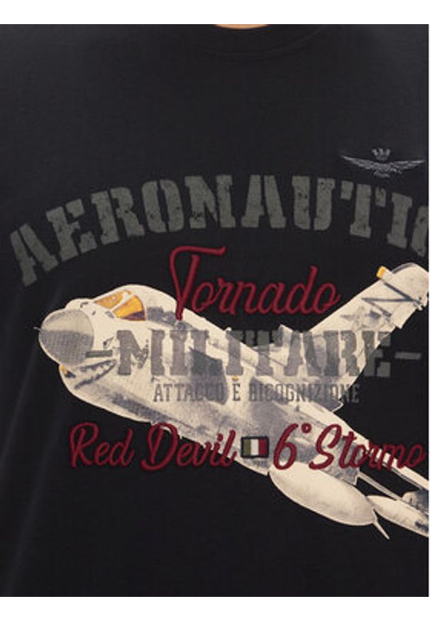Aeronautica Militare T-Shirt 251TS2406J641 Granatowy Regular Fit. Kolor: niebieski. Materiał: bawełna