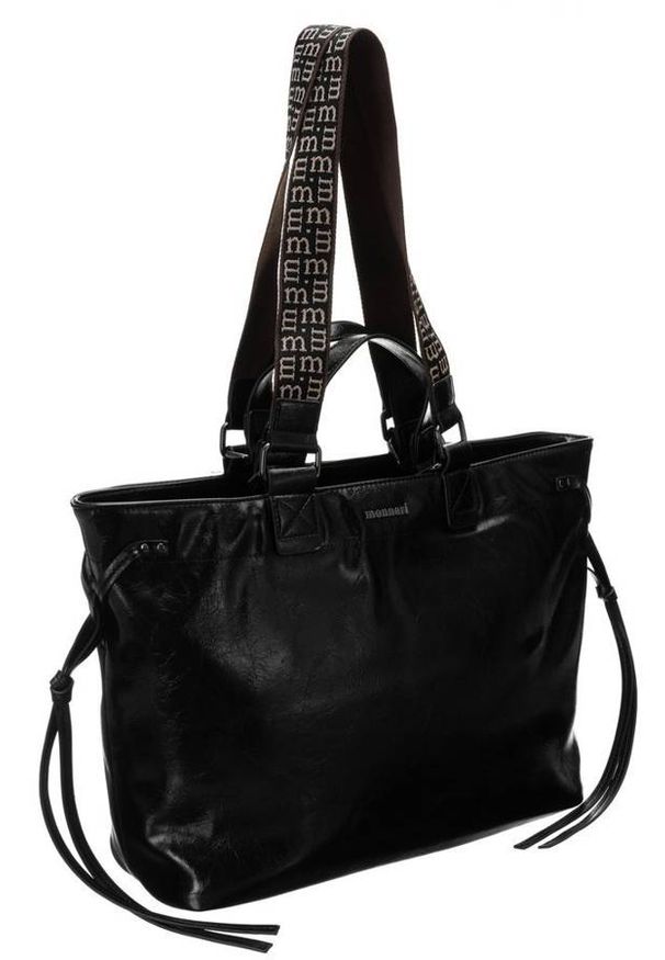 Torebka damska shopper bag A4 Monnari czarna 7230. Kolor: czarny. Wzór: aplikacja. Materiał: skórzane. Styl: klasyczny