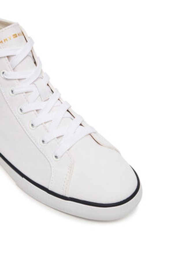 TOMMY HILFIGER - Tommy Hilfiger Trampki Th Chic Low Profile Mid Cut FW0FW09356 Biały. Kolor: biały. Materiał: materiał