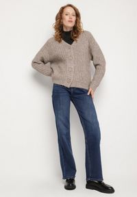 Born2be - Niebieskie Jeansy o Szerokim Kroju z Bawełną Tessale. Okazja: na co dzień. Kolor: niebieski. Styl: casual, elegancki #6