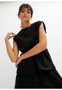 bonprix - T-shirt oversize z czystej bawełny organicznej. Kolor: czarny. Materiał: bawełna #1