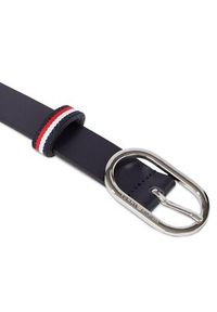 TOMMY HILFIGER - Tommy Hilfiger Pasek Damski Chic 2.5 Corp AW0AW16169 Granatowy. Kolor: niebieski. Materiał: skóra #3