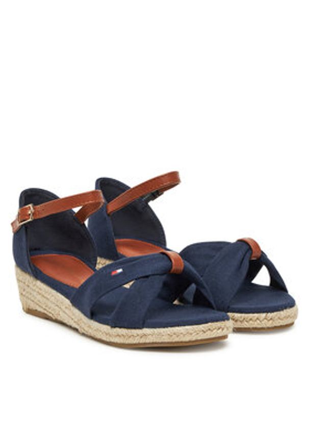 TOMMY HILFIGER - Tommy Hilfiger Espadryle T3A7-33801-0048 S Granatowy. Kolor: niebieski. Materiał: materiał