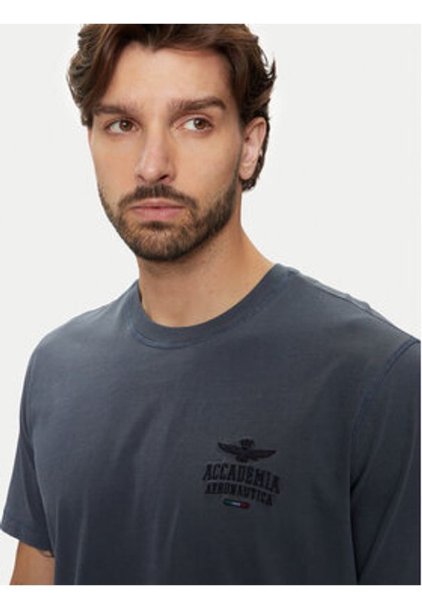 Aeronautica Militare T-Shirt 242TS2302J652 Granatowy Regular Fit. Kolor: niebieski. Materiał: bawełna