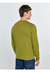 Big-Star - Sweter męski bawełniany zielony Simoner 301. Okazja: na co dzień. Kolor: zielony. Materiał: bawełna. Długość rękawa: długi rękaw. Długość: długie. Wzór: gładki, aplikacja, ze splotem. Styl: casual, klasyczny #5