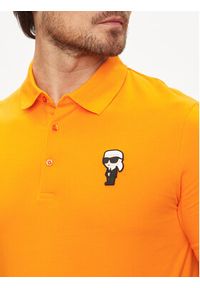 Karl Lagerfeld - KARL LAGERFELD Polo 745022 542221 Pomarańczowy Regular Fit. Typ kołnierza: polo. Kolor: pomarańczowy. Materiał: bawełna #4