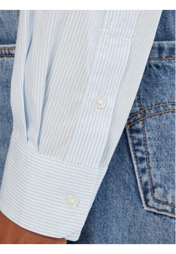 Tommy Jeans Koszula DW0DW21400 Błękitny Relaxed Fit. Kolor: niebieski. Materiał: bawełna