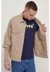 Levi's® - Levi's kurtka męska kolor beżowy przejściowa. Okazja: na spotkanie biznesowe, na co dzień. Kolor: beżowy. Materiał: tkanina. Wzór: gładki. Styl: biznesowy, casual #4
