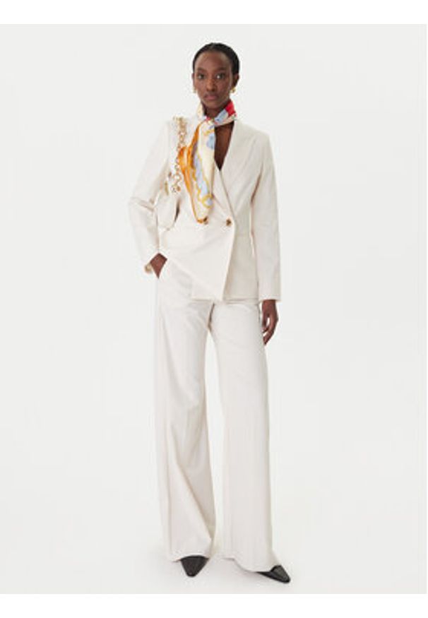 Marella Spodnie palazzo Sequoia 2613131211 Biały Wide Leg. Kolor: biały. Materiał: syntetyk