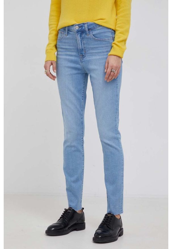 GAP Jeansy Elliot damskie high waist. Stan: podwyższony. Kolor: niebieski