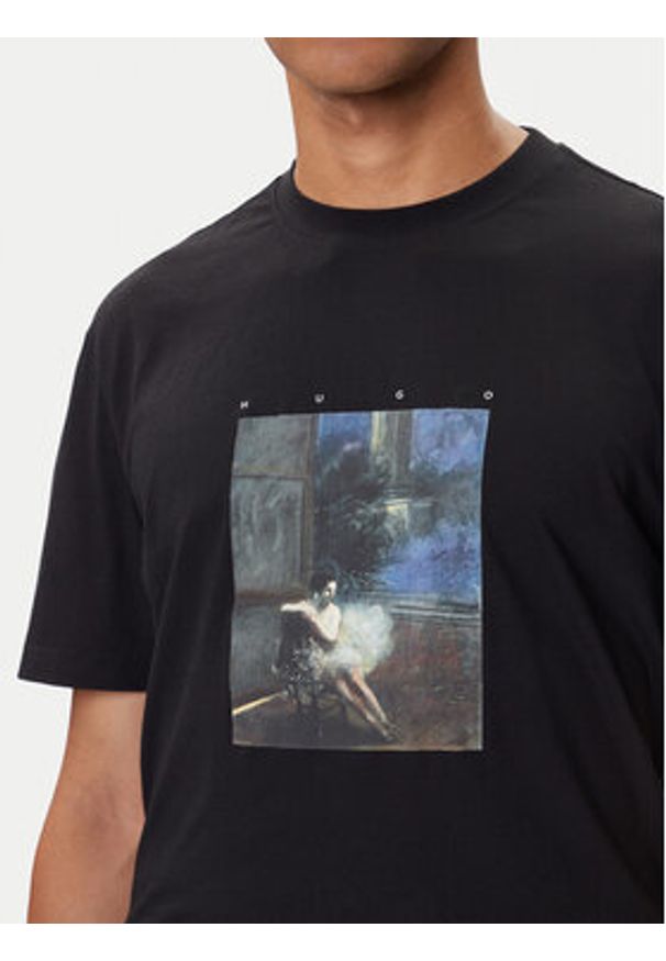 Hugo - HUGO T-Shirt Dabolos 50545995 Czarny Relaxed Fit. Kolor: czarny. Materiał: bawełna