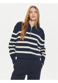 TOMMY HILFIGER - Tommy Hilfiger Sweter WW0WW42141 Granatowy Relaxed Fit. Kolor: niebieski. Materiał: bawełna #1