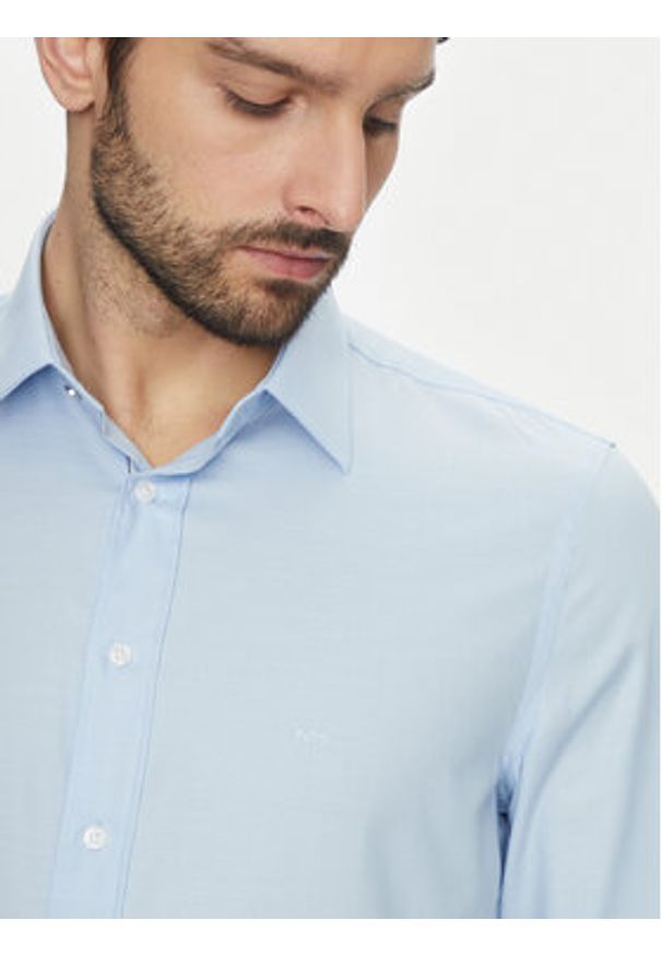 Michael Kors Koszula MK0DS01501 Błękitny Slim Fit. Kolor: niebieski. Materiał: bawełna