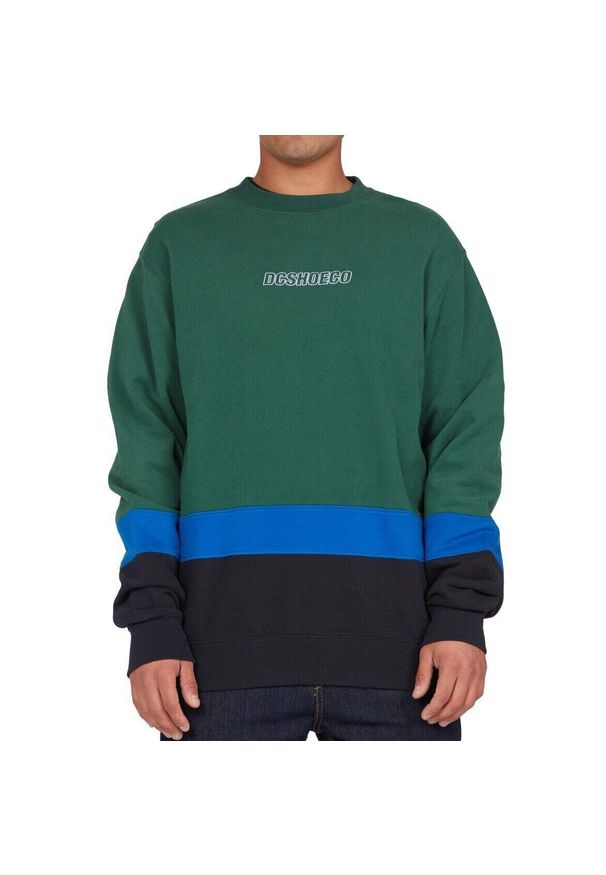 Bluza męskie DC Shoes Downing. Kolor: zielony. Materiał: bawełna, materiał. Sport: skateboard