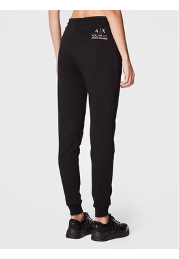 Armani Exchange Spodnie dresowe 6LYP70 YJ5VZ 1200 Czarny Regular Fit. Kolor: czarny. Materiał: bawełna, dresówka