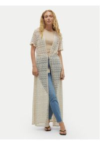 Vero Moda Kardigan Maya 10304466 Beżowy Regular Fit. Kolor: beżowy. Materiał: syntetyk #6