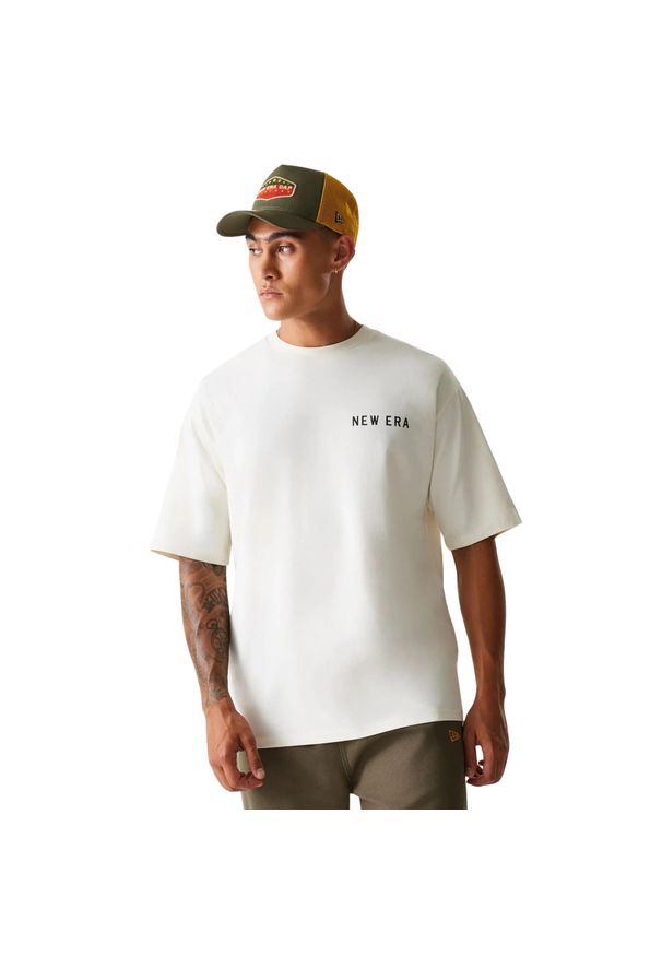Oversized T-shirt New Era Animal Graphic. Kolor: biały